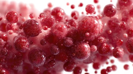 Crimson Cellular Symphony: A mesmerizing close-up view of organic, ruby-red cells, a striking visual that embodies the essence of life's building blocks.