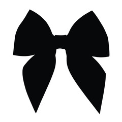Elegant black bow silhouette isolated on white background perfect for design and decoration