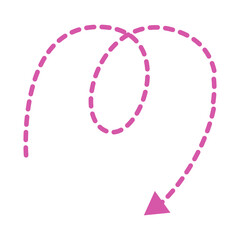 Pink Twisted Arrow Dashed Line Element