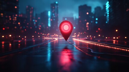 Night city navigation marker