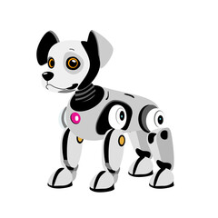 Smart robotic dog with modern AI design, cartoon style vector 