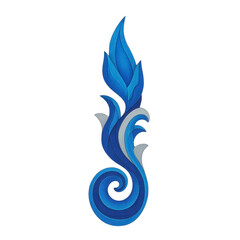 Obraz premium Stylized blue flame design with swirling patterns and gradient shades of blue, creating dynamic and artistic appearance. flame shape is abstract and decorative