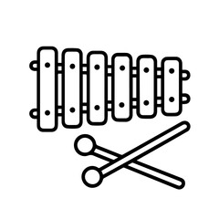 xylophone icon on white background vector
Vector line icon musical instruments