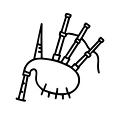 bagpipe icon on white background vector
Vector line icon musical instruments