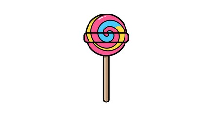 Isolated Swirl Lollipop Sweet Treat Candy on a Stick