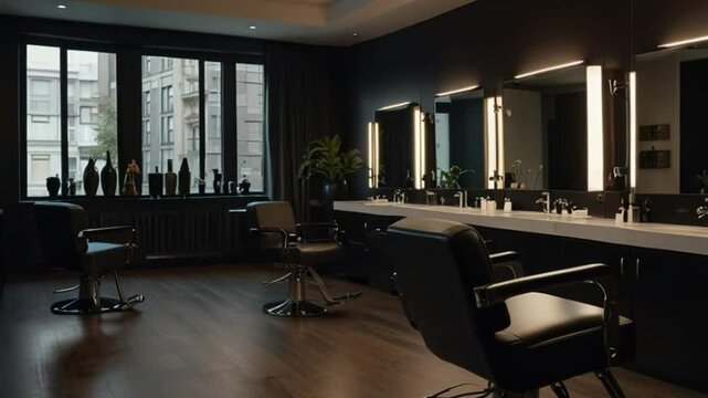 Dark, Modern Barber Shop