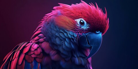 Fototapeta premium Vibrant Parrot: A Stunning Close-up of a Colorful Bird