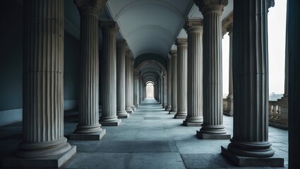 Obraz premium Column Corridor with empty copy space for text