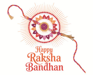 Decorated rakhi for Indian festival Raksha Bandhan Greeting Card Template Design with nice illustration in a creative background,