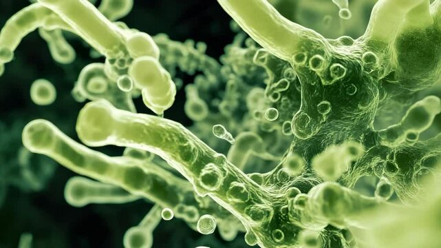 A close up view of a green cell