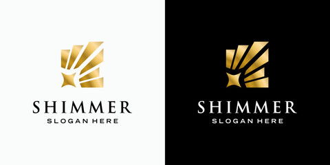 Starlight beam vector logo design with modern, simple, clean and abstract style. Icon for business, astronomy and personal branding.