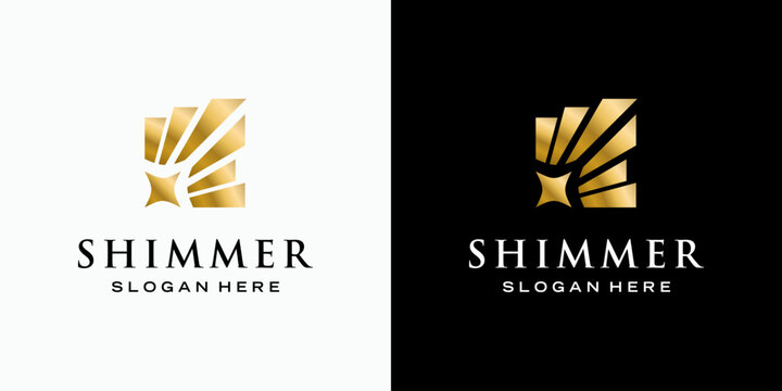 Starlight beam vector logo design with modern, simple, clean and abstract style. Icon for business, astronomy and personal branding.