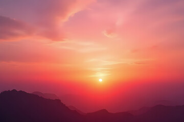 sunset in the mountains