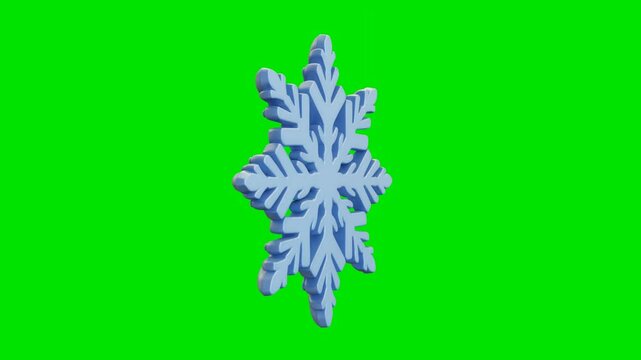 Detailed Snowflake on Green Background