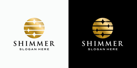 Fototapeta premium Starlight beam vector logo design with modern, simple, clean and abstract style. Icon for business, astronomy and personal branding.