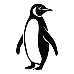 Fototapeta premium Stylized Black and White Penguin Icon - Arctic Bird Clipart