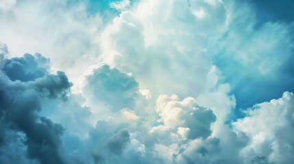 Fototapeta premium Vibrant Abstract Art Blue Cloudy Sky Background – Fluid Brush Strokes, Energetic Color Gradients, Modern Visual Aesthetics
