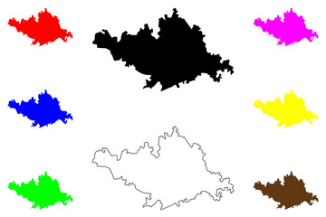 Marand city (Islamic Republic of Iran, Persia, IRI, East Azerbaijan province) map vector illustration, scribble sketch Marand map