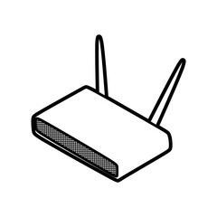 simple left facing router icon black white