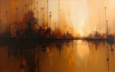 High-resolution abstract fine art painting. brown expressionism abstract figurative painting. perfect for your wall art. Expressionism. Illustration. High quality