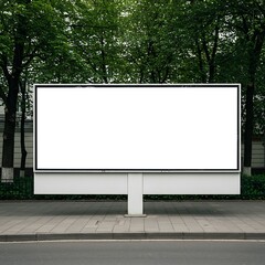 Fototapeta premium Blank Billboard in Urban Green Setting