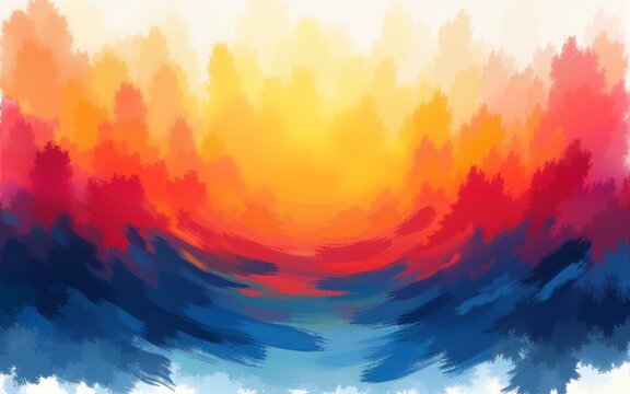 Art abstract panorama; fun; creative background texture with random paint brushstrokes in amazing multicolor - painting concept for design - in long, thin header / banner. High quality