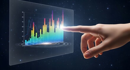 Interactive Data Visualization Exploring Colorful Charts and Graphs on a Digital Display