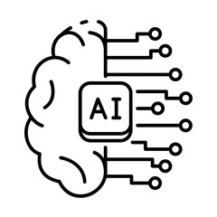 This Neural Network icon is suitable for Artificial Intelegence, Chatbot, etc