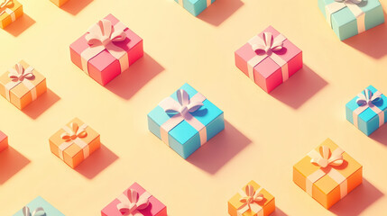 Pastel Gift Box Flatlays &ndash; Celebration & Cheer Design Assets