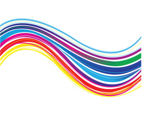 artistic creative colorful rainbow wave vector illustration