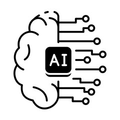 This Neural Network icon is suitable for Artificial Intelegence, Chatbot, etc