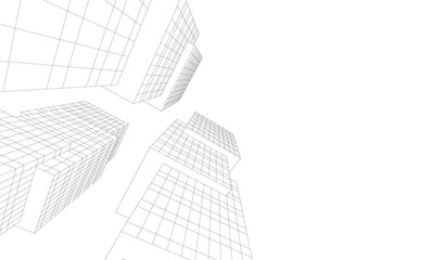 Abstract buildings 3d. Architectural background 