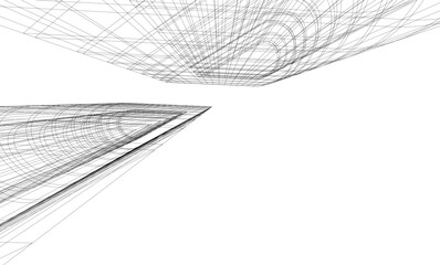 Abstract buildings 3d. Architectural background 