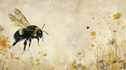Watercolor bees on honeycomb showcase nature's beauty and their vital ecological role.