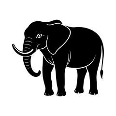 Obraz premium elephant with a raised trunk vector art silhouette