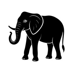 Obraz premium elephant with a raised trunk vector art silhouette