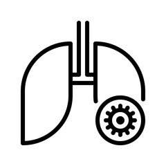 Health Icon Lungs. Ideal for respiratory health, breathing issues, or lung conditions.