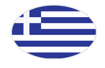 Greece flag ellipse shaped. vector	