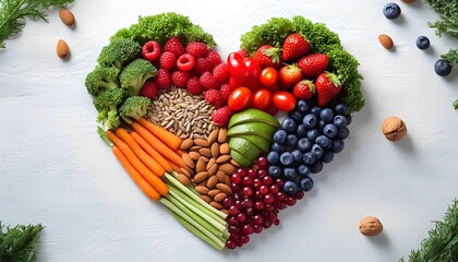 mix fruit heart shape