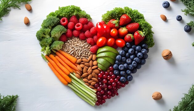 mix fruit heart shape