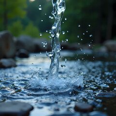 Pure motion — flowing water and crystal-clear drops in perfect harmony.
