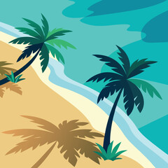 Coconut Palm Tree Isolated On White Background With