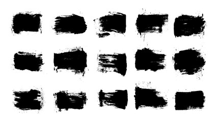 Collection of vector paint brush stroke, ink splatter, grunge line and artistic design elements. Dirty overlay, watercolor splash