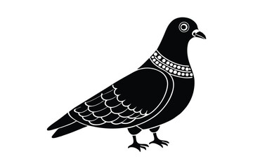 Pigeon adorned with ethnic jewelry inspired motif vector art illustration