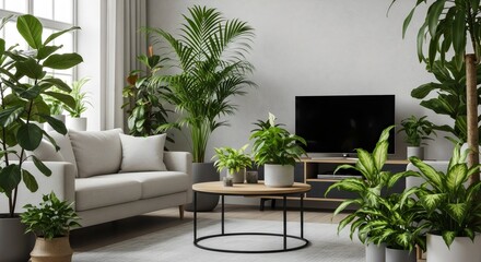 Modern Living, Greenery Inside Lush Houseplants