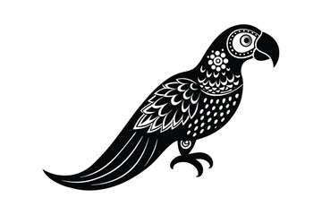 Blue and gold macaw with paisley inspired design vector art illustration