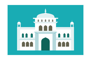 Rajasthani haveli ghar with traditional clean finish vector art illustration