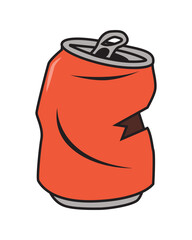Crushed and Dented Soda Can Illustration