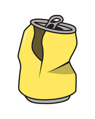 Crushed and Dented Soda Can Illustration