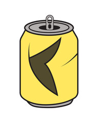 Crushed and Dented Soda Can Illustration